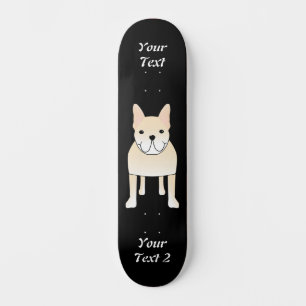 Niedlicher Hund. Blasse französische Skateboard
