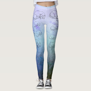 Niedlicher Hund, blaue Multiprint-Leggings Leggings