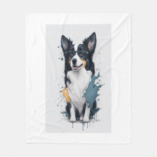 Niedlicher Hund Border Collie Fleecedecke