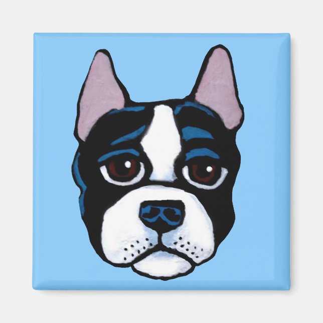 Niedlicher Hund, Boston Bull Terrier Welpe Magnet (Vorne)