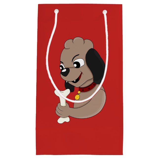 Niedlicher Hund Cartoon kleine Geschenktasche Kleine Geschenktüte (Vorderseite)
