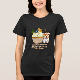 Niedlicher Hund Cupcake Lover Geschenk T-Shirt Tri-Blend Shirt