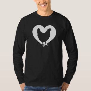 Niedlicher Hund, der Liebe Hühner Cool Weißes Herz T-Shirt