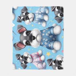 Niedlicher Hund des Schnauzer-Tiermusters Fleecedecke