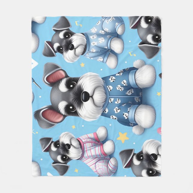 Niedlicher Hund des Schnauzer-Tiermusters Fleecedecke (Vorderseite)