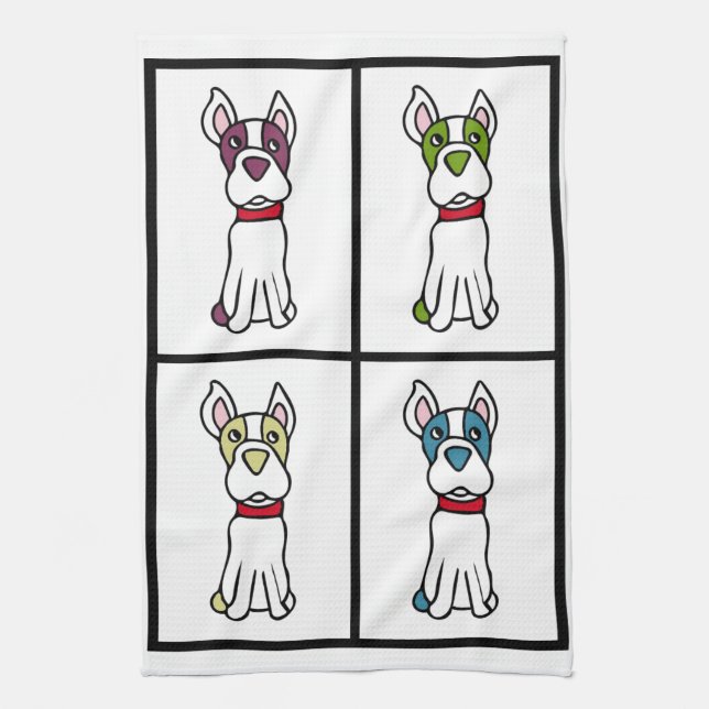 Niedlicher Hund Dishtowel - Boston-Terrier Geschirrtuch (Vertikal)