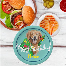 Niedlicher Hund Dreamy Golden Retriever Pappteller