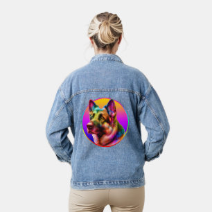NIEDLICHER HUND FARBFARBENER RAINBOIN JEANSJACKE