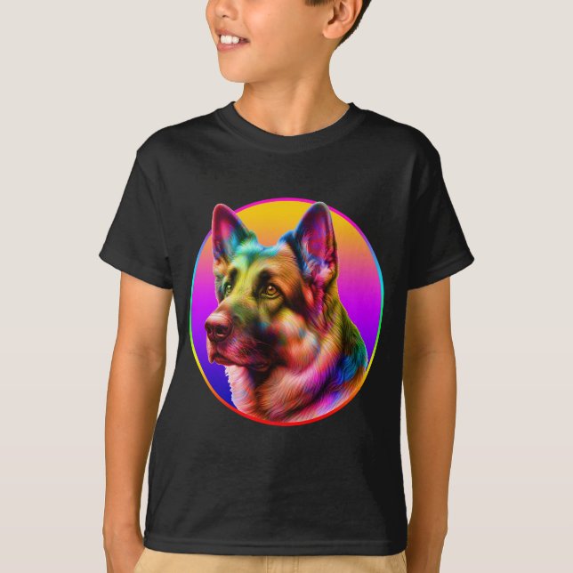 NIEDLICHER HUND FARBFARBENER RAINBOIN T-Shirt (Vorderseite)