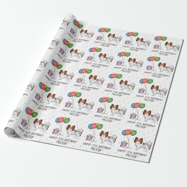 Niedlicher Hund - Geburtstag Geschenkpapier (Ungerollt)
