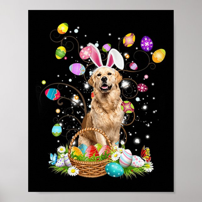 Niedlicher Hund Golden Retriever Spaß Ostertag Ei  Poster (Vorne)