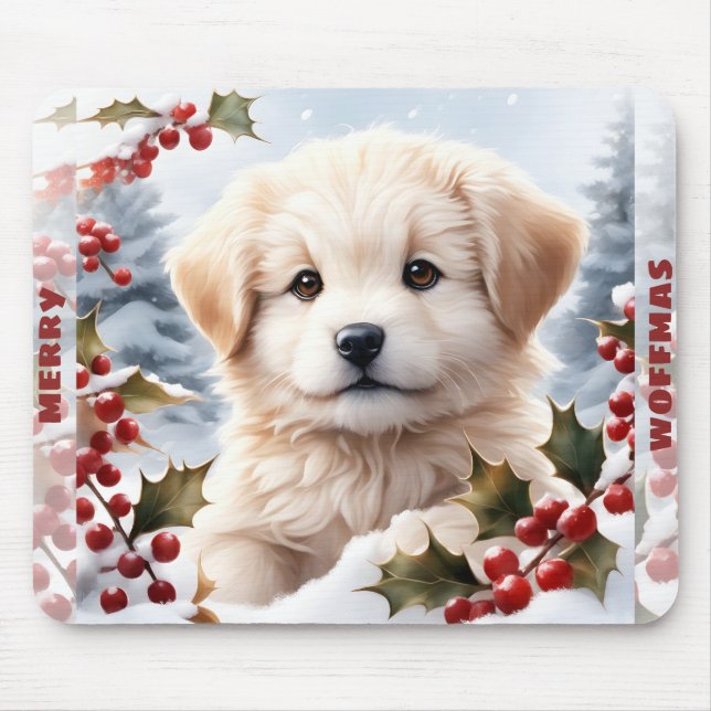 Niedlicher Hund Golden Retriever Welpenname Mousepad (Vorne)