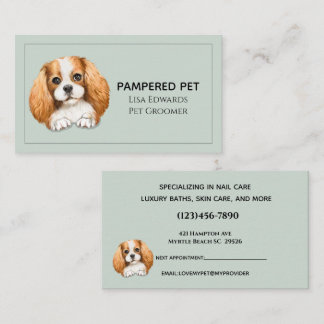 Niedlicher Hund Groomer Green Business-Terminierun Terminkarte