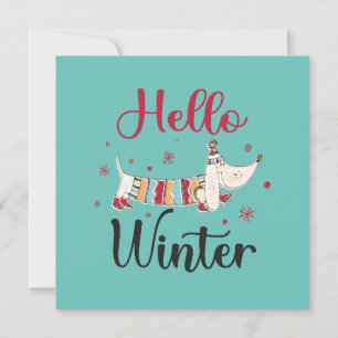 Niedlicher Hund Hallo Winter