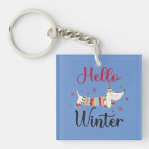 Niedlicher Hund Hallo Winter