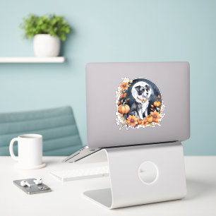 Niedlicher Hund Halloween Blumenmoon Canine Lover Aufkleber