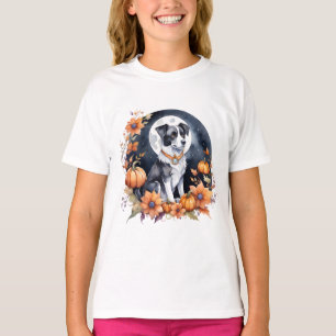 Niedlicher Hund Halloween Blumenmoon Canine Lover T-Shirt