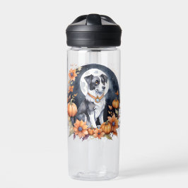 Niedlicher Hund Halloween Blumenmoon Canine Lover Trinkflasche