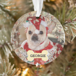 Niedlicher Hund Haustier Foto Weihnachten Ornament
