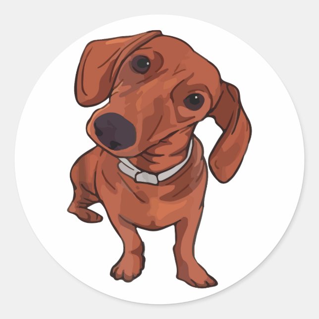 Niedlicher Hund, Hund Lover, Hundebesitzer, Hausti Runder Aufkleber (Vorderseite)