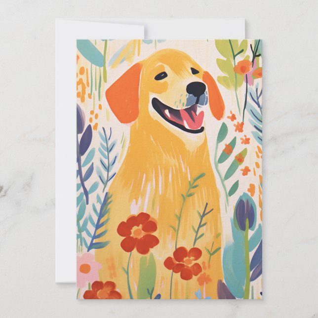 Niedlicher Hund im Garten (Vorderseite)