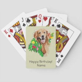 Niedlicher Hund im Mittelalter Blume Golden Retrie Spielkarten