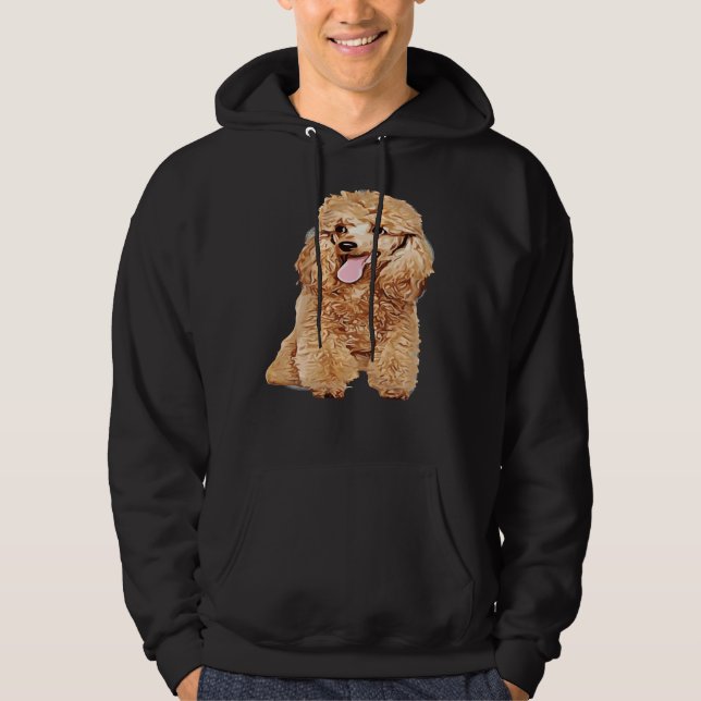 Niedlicher Hund in der Wig Funny Blond Poodle Hoodie (Vorderseite)