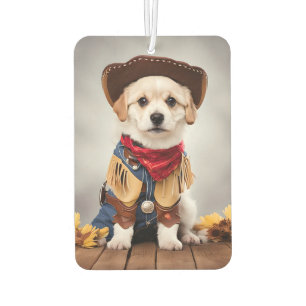 Niedlicher Hund in einem Cowboykostüm Autolufterfrischer