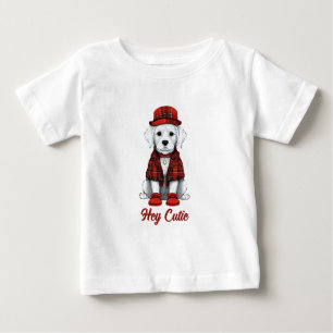 niedlicher Hund in schottischer Verkleidung Baby T-shirt