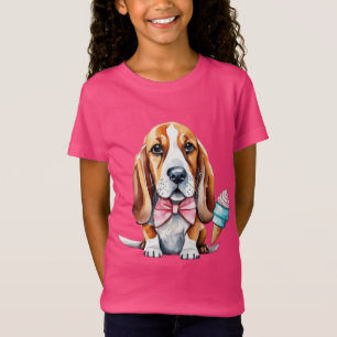 Niedlicher Hund isst Eis T-Shirt