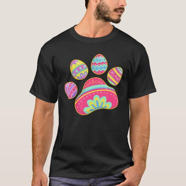 Niedlicher Hund Katze Paw Ostereier Mädchen Frauen T-Shirt (Vorderseite)