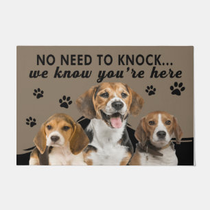 Niedlicher Hund, keine Notwendigkeit zu klopfen wi Fußmatte