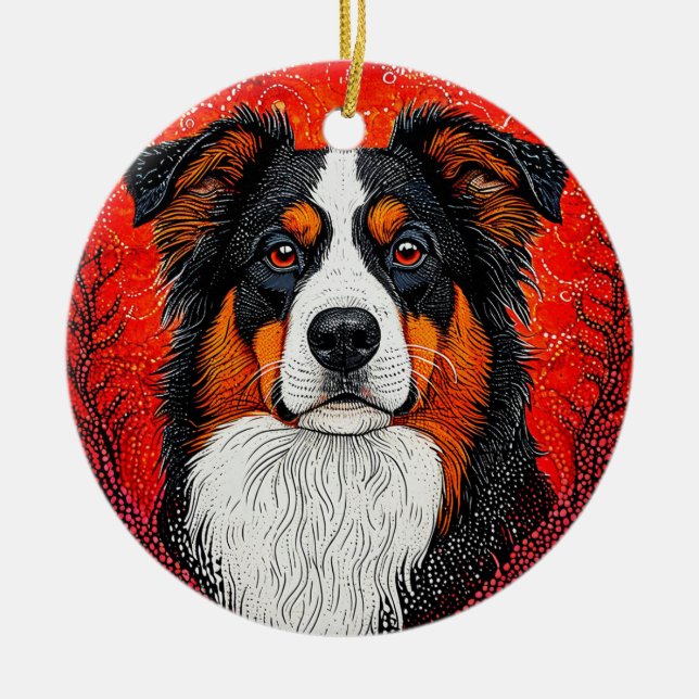Niedlicher Hund Keramik Ornament (Vorne)