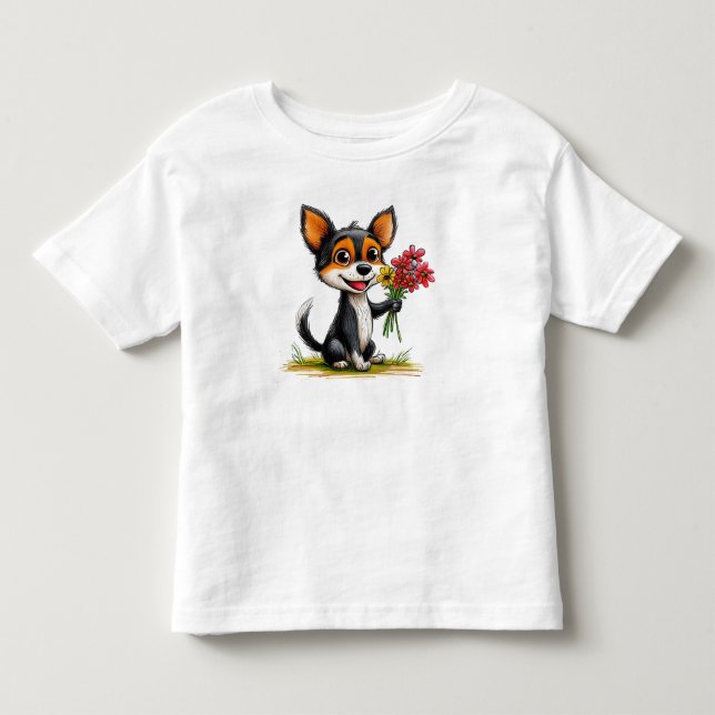 Niedlicher Hund Kleinkind T-shirt (Vorderseite)