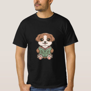 niedlicher Hund las ein Kleiderbuch T-Shirt