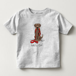 Niedlicher Hund - Lass uns gehen! Schokolade Labra Kleinkind T-shirt
