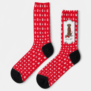 Niedlicher Hund - Lass uns gehen! Schokolade Labra Socken