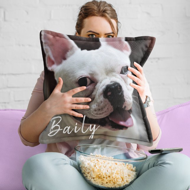 Niedlicher Hund Lover Foto Besties Beste Freundin Kissen (Von Creator hochgeladen)