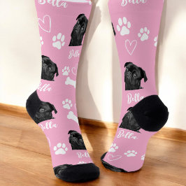 Niedlicher Hund Lover Pink Foto Socken