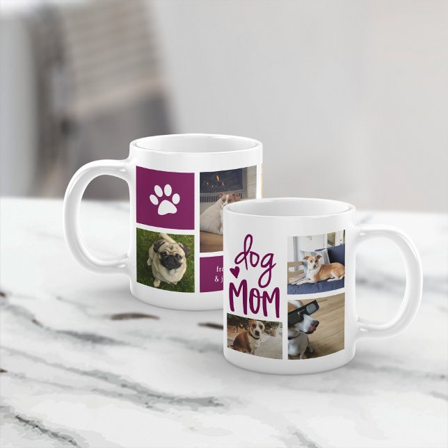 Niedlicher Hund Mama Haustier Foto Collage Kaffeek Kaffeetasse (Von Creator hochgeladen)