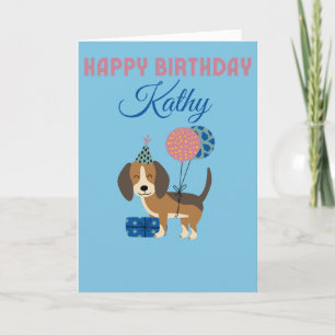NIEDLICHER HUND MIT BALLOONS-GEBURTSKARTE KARTE