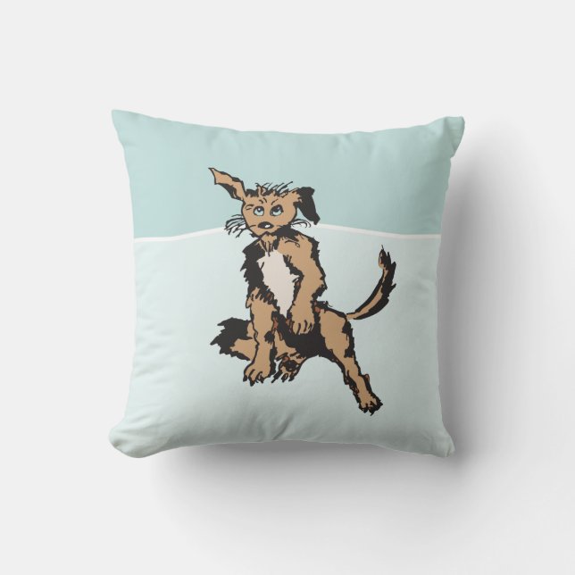 Niedlicher Hund mit blauen Welpenaugen Kissen (Vorderseite)