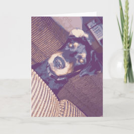Niedlicher Hund mit einem Ohr Gedreht Rücken Rottw Karte