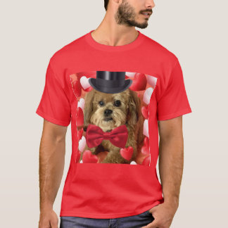 Niedlicher Hund mit Herz T-Shirt