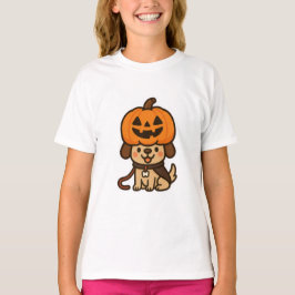 Niedlicher Hund mit Jack-o-Laterne T-Shirt