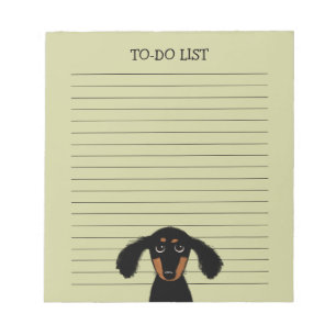 Niedlicher Hund mit langhaariger Dackel Hund Dacke Notizblock