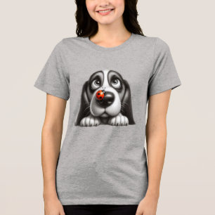 Niedlicher Hund mit Marienkäfer Tri-Blend Shirt