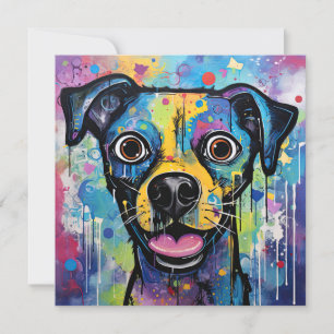Niedlicher Hund mit Mixed Media Animal Pet Einladung