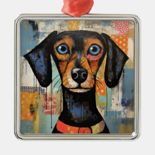 Niedlicher Hund mit Mixed Media Animal Pet Ornament Aus Metall