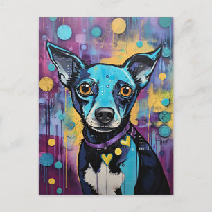 Niedlicher Hund mit Mixed Media Animal Pet Postkarte